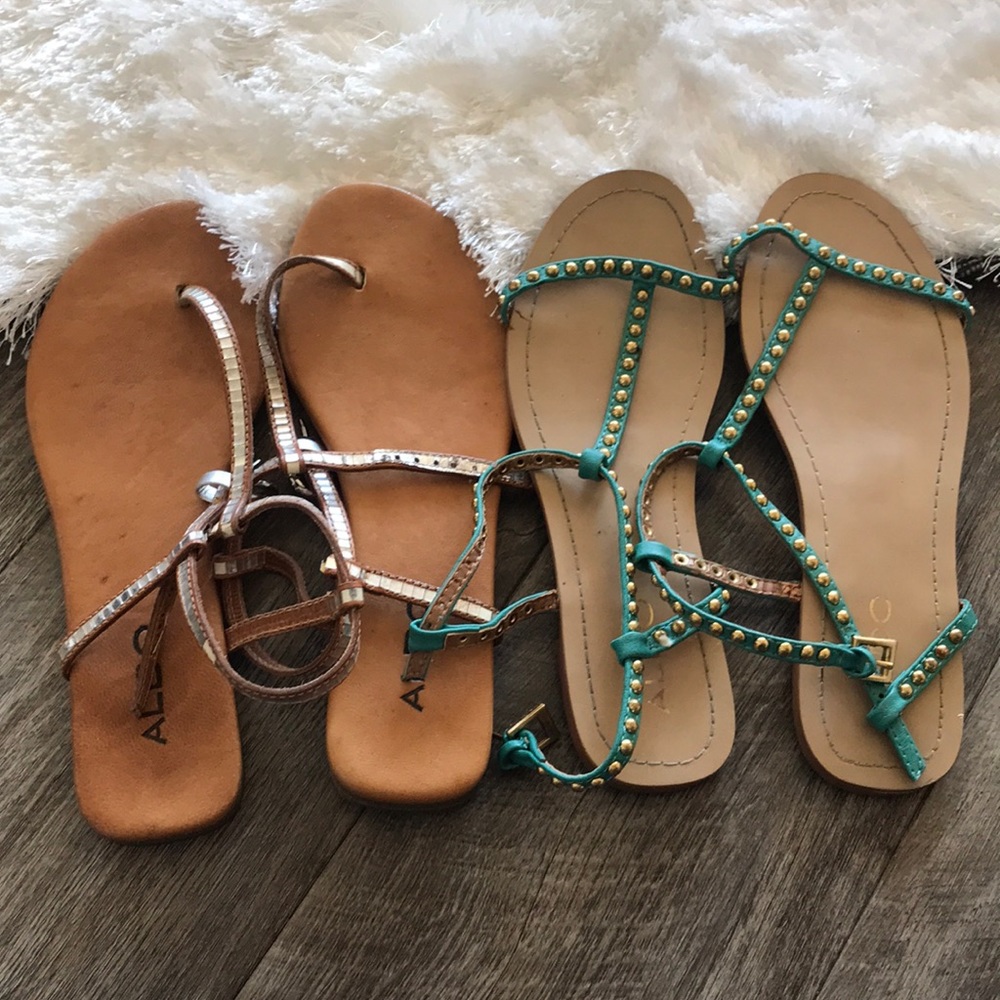 Aldo Leather Sandals - 2 pairs!! T strap -  Size 6